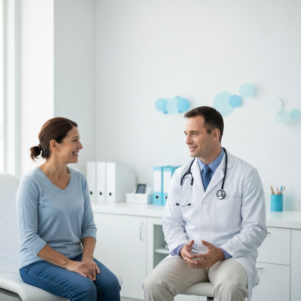 Doctor consulting with a patient in a modern medical office